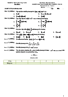 Đề kiểm tra Đại số 10 chương bất đẳng thức - Bất phương trình